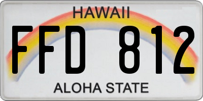 HI license plate FFD812