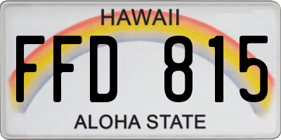 HI license plate FFD815