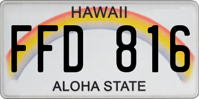 HI license plate FFD816