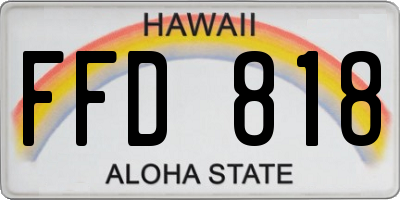 HI license plate FFD818