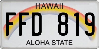 HI license plate FFD819