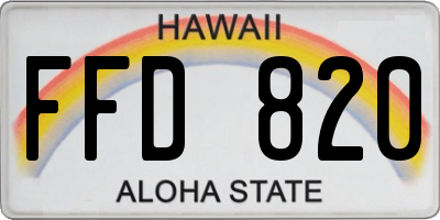 HI license plate FFD820