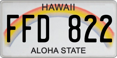 HI license plate FFD822
