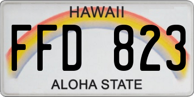 HI license plate FFD823