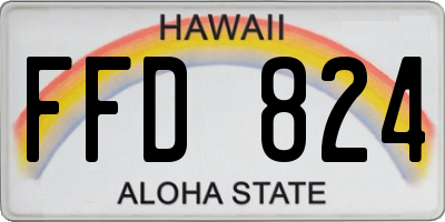 HI license plate FFD824