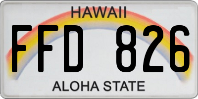 HI license plate FFD826