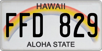 HI license plate FFD829
