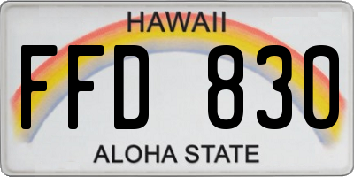 HI license plate FFD830