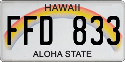 HI license plate FFD833
