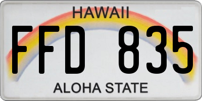 HI license plate FFD835