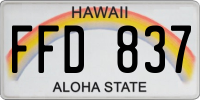 HI license plate FFD837