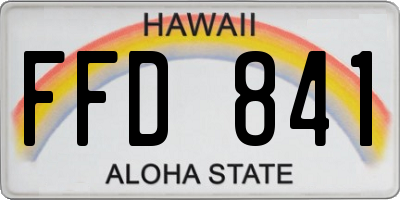 HI license plate FFD841