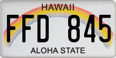 HI license plate FFD845
