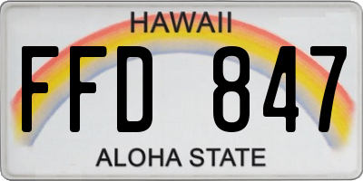 HI license plate FFD847