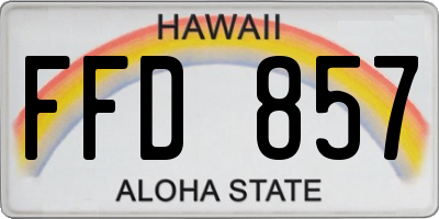 HI license plate FFD857