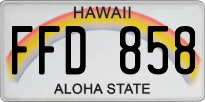 HI license plate FFD858