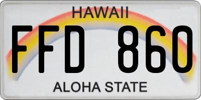 HI license plate FFD860