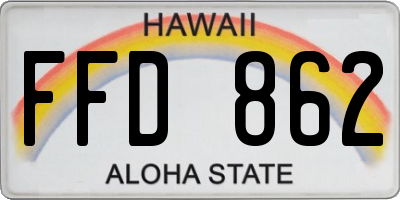 HI license plate FFD862
