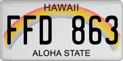 HI license plate FFD863