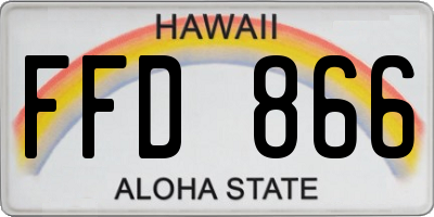HI license plate FFD866