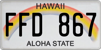 HI license plate FFD867