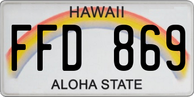 HI license plate FFD869
