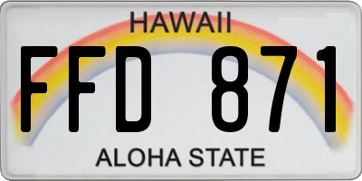 HI license plate FFD871