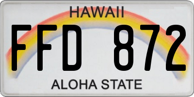 HI license plate FFD872