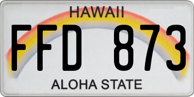 HI license plate FFD873