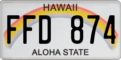 HI license plate FFD874