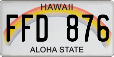 HI license plate FFD876