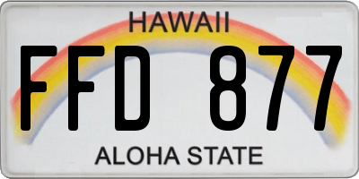 HI license plate FFD877
