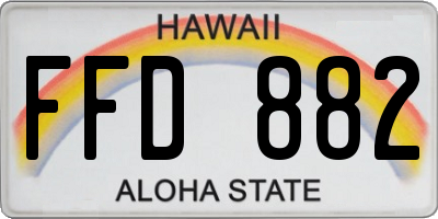 HI license plate FFD882