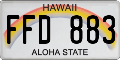HI license plate FFD883