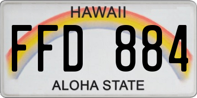 HI license plate FFD884