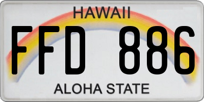HI license plate FFD886