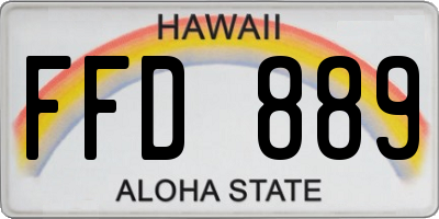 HI license plate FFD889