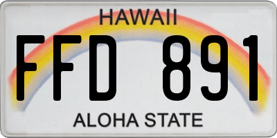 HI license plate FFD891
