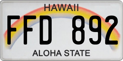 HI license plate FFD892