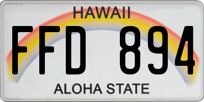 HI license plate FFD894
