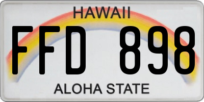 HI license plate FFD898