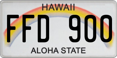HI license plate FFD900