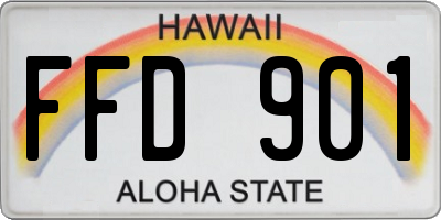 HI license plate FFD901