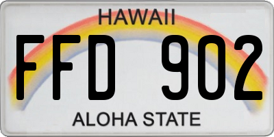 HI license plate FFD902