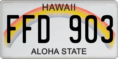 HI license plate FFD903