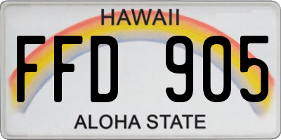 HI license plate FFD905