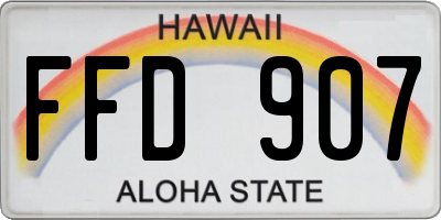 HI license plate FFD907