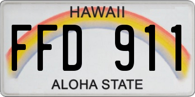 HI license plate FFD911