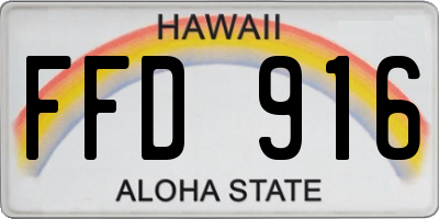 HI license plate FFD916