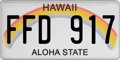 HI license plate FFD917